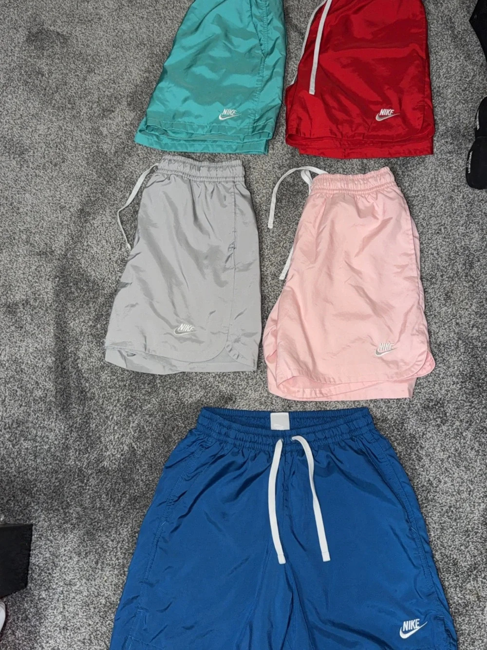Nike Kids Athletic Shorts in Teal, Red, Gray, Pink, Blue